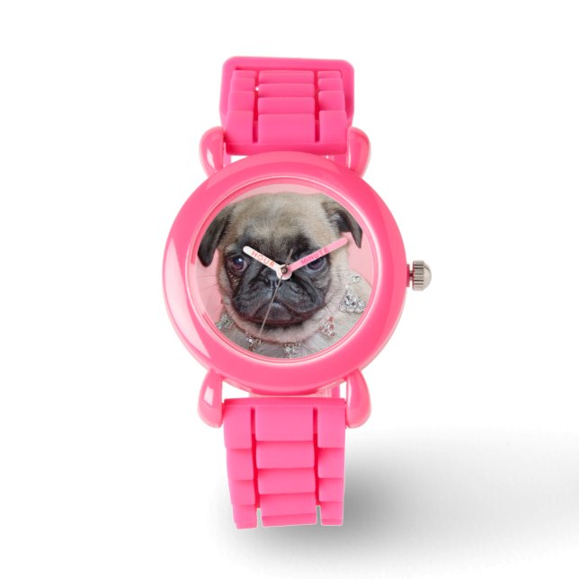Pug Princess Wrist Watch (Front)