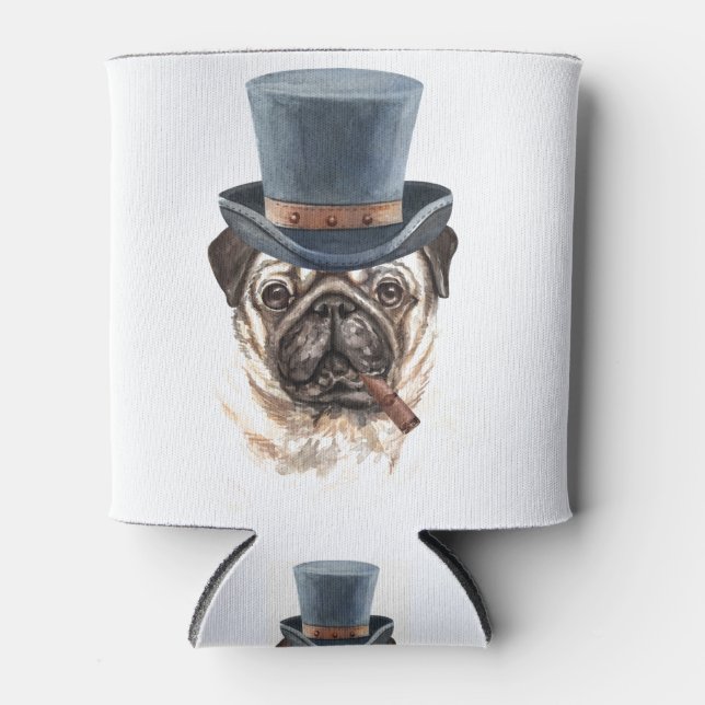 Pug Prop Can Cooler (Front)