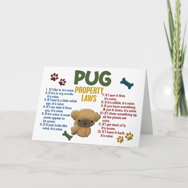 Pug Property Laws 4 Card (Front)