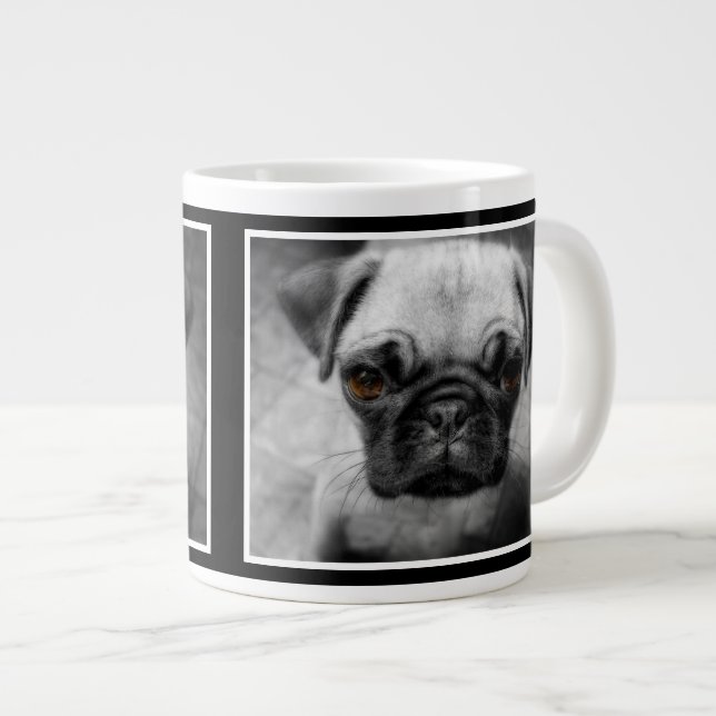 Pug Pup Large Coffee Mug (Front Right)