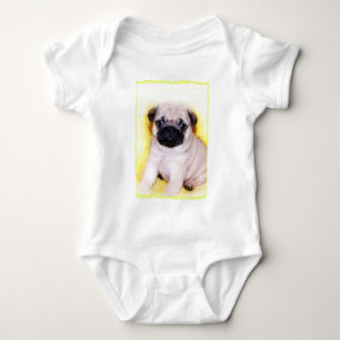 Pug puppy baby bodysuit