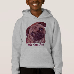 Pug Puppy "Bah Hum Pug" Boy's Hoodie