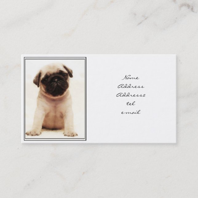 Pug puppy business card (Front)