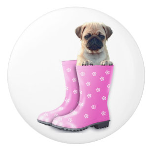 Pug Puppy Ceramic Knob