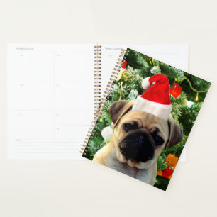 Pug Puppy Dog Christmas Tree Ornaments Snowman Planner