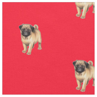 Pug Puppy Dog Fabric