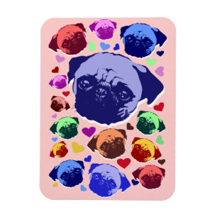 Pug Puppy Dog PopArt Retro Style Magnet
