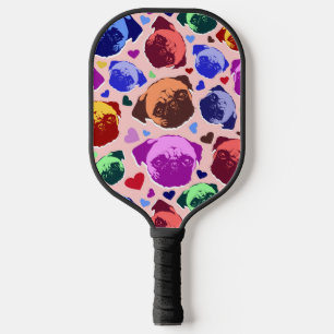 Pug Puppy Dog PopArt Retro Style Pickleball Paddle