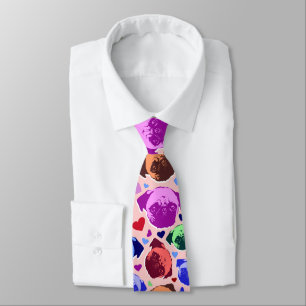 Pug Puppy Dog PopArt Retro Style Tie