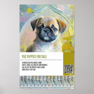Pug puppy for sale flyer templates poster