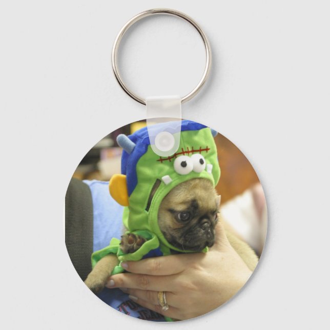 Pug Puppy Frankenpug 2 Key Ring (Front)