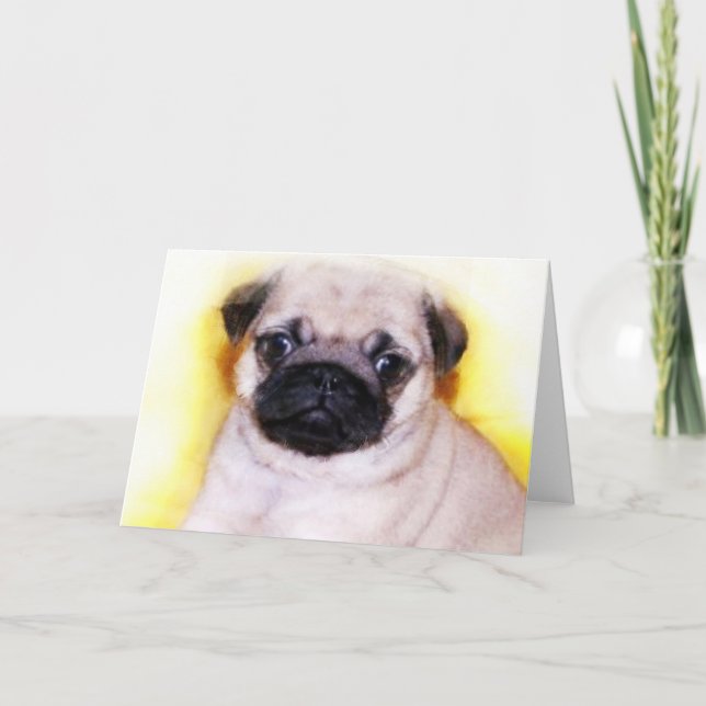 Pug Puppy greeting card (Front)