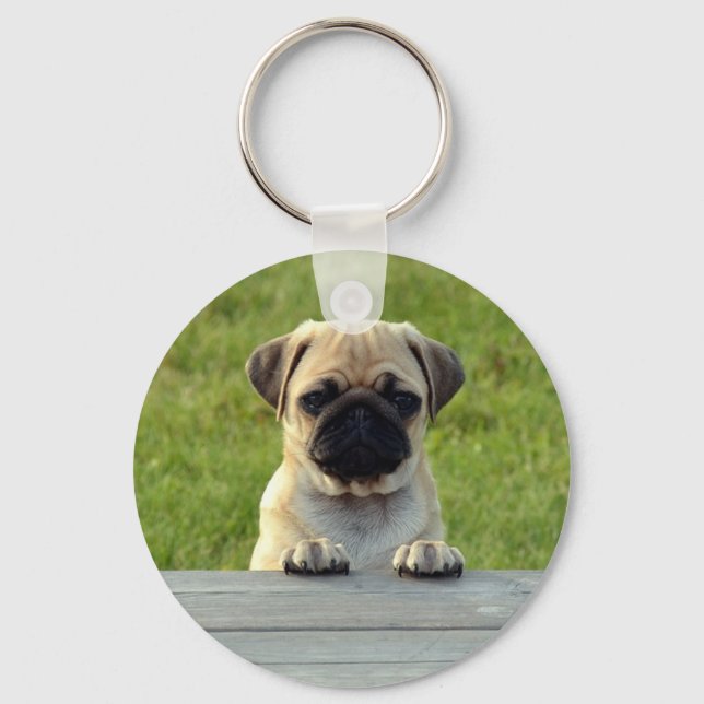 Pug Puppy Key Ring (Front)