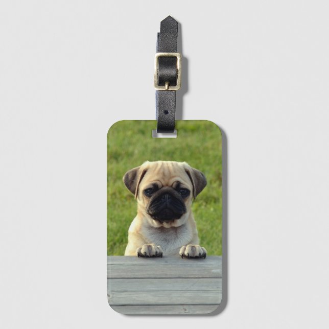 Pug Puppy Luggage Tag (Front Vertical)