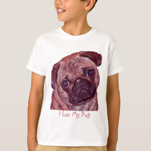 Pug Puppy Painted Portrait Girl's t-shirt