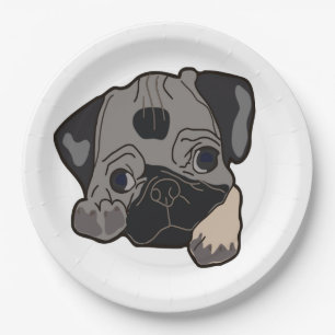 PUG PUPPY PAPER PLATE