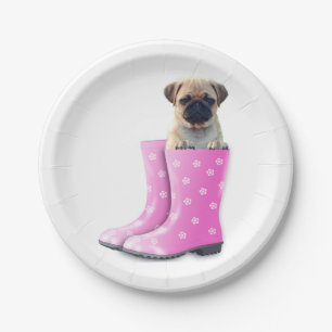 Pug Puppy Paper Plate