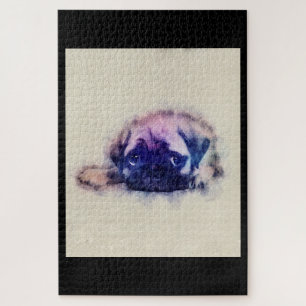 Pug Puppy Sketch Pug Dog Lovers Gift Jigsaw Puzzle