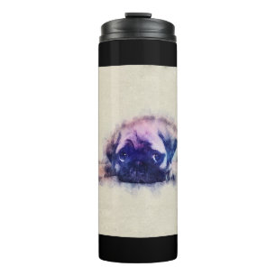 Pug Puppy Sketch Pug Dog Lovers Gift Thermal Tumbler