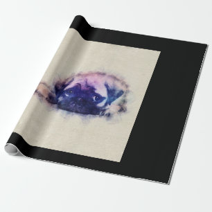 Pug Puppy Sketch Pug Dog Lovers Gift Wrapping Paper