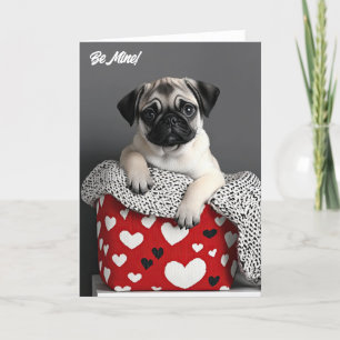 Pug Puppy Valentine Card