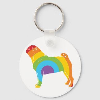 Pug Rainbow Connection! Key Ring
