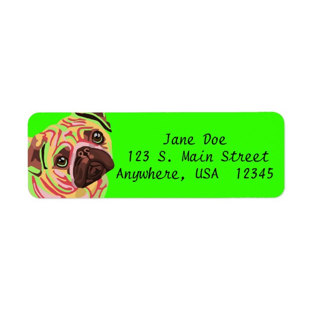 Pug Return Address Labels (Front)