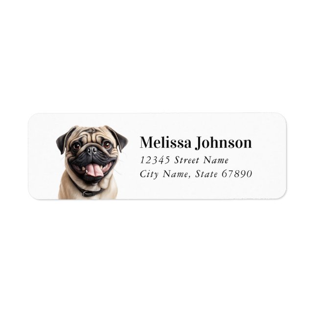 Pug Return Address Labels (Front)