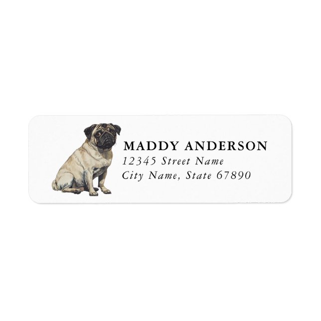Pug Return Address Labels (Front)