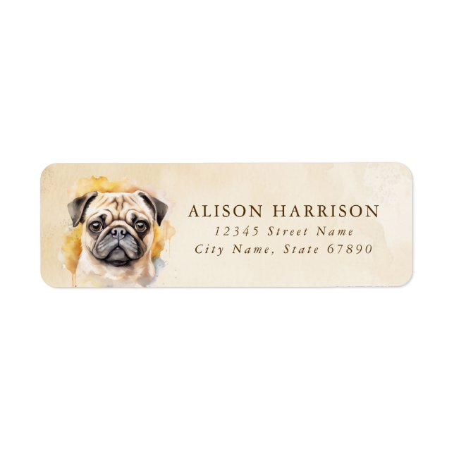 Pug Return Address Labels (Front)