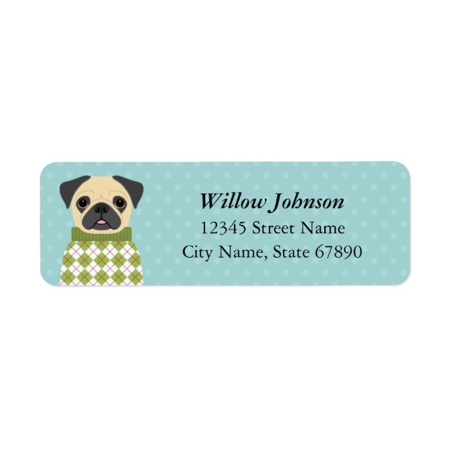 Pug Return Address Labels (Front)