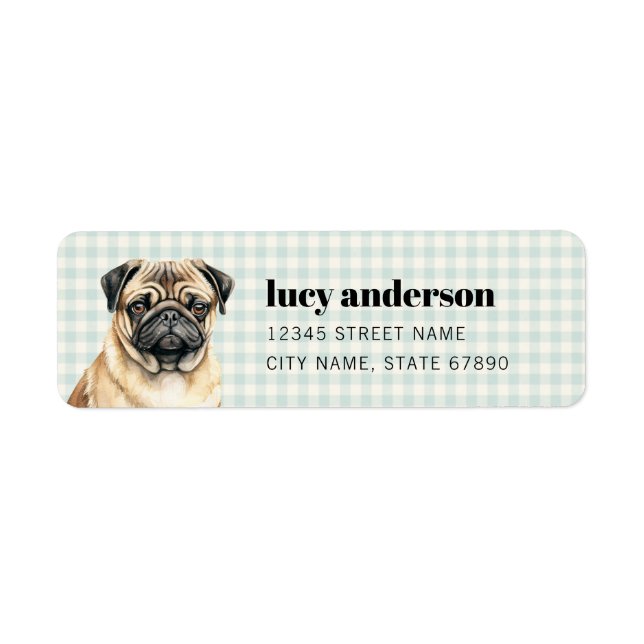Pug Return Address Labels (Front)