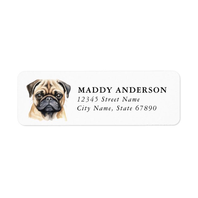 Pug Return Address Labels (Front)