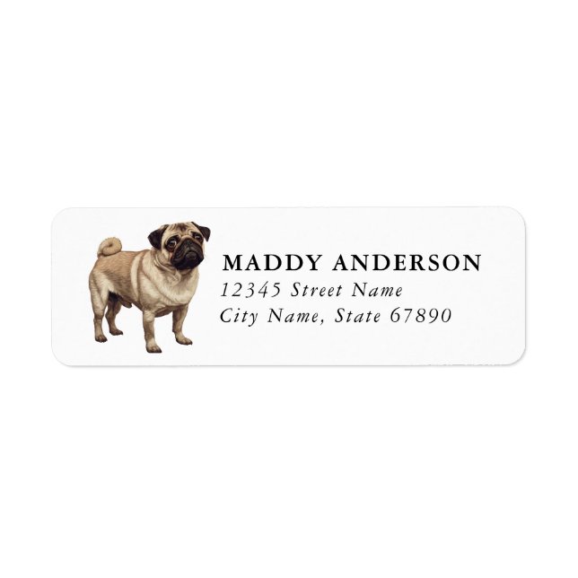 Pug Return Address Labels (Front)
