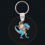 Pug Riding T-rex Surfing Dinosaur Funny Dog Lover  Key Ring<br><div class="desc">Pug Riding T-rex Surfing Dinosaur Funny Dog Lover Gifts For Men Women Girls Kids</div>