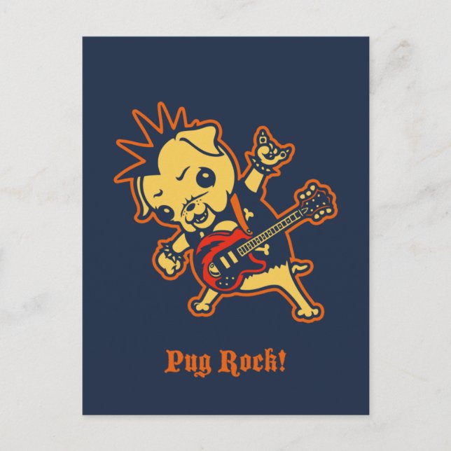 Pug Rock -colour Postcard (Front)