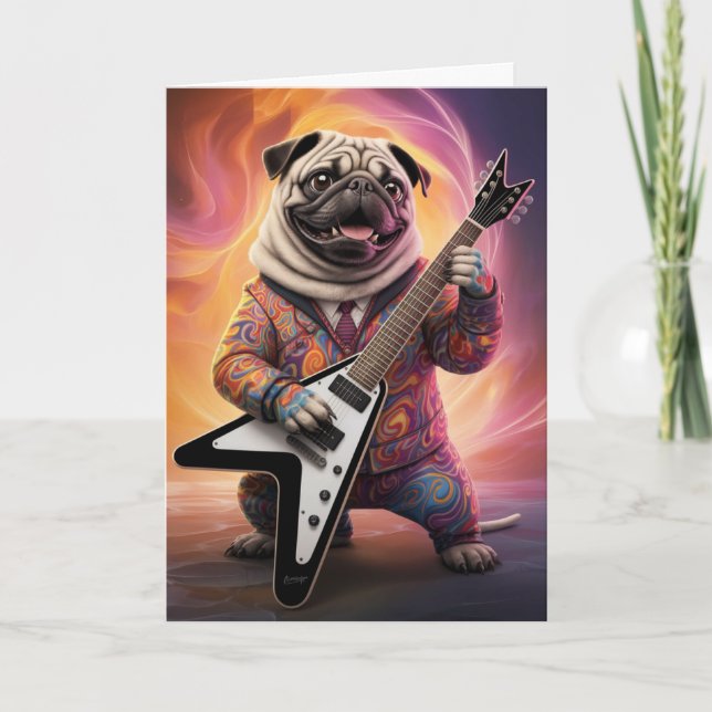 Pug Rock Star Card (Front)