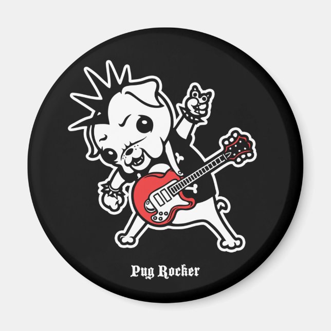 Pug Rocker Magnet (Front)