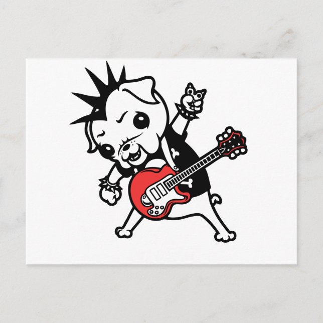 Pug Rocker Postcard (Front)