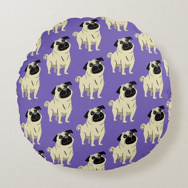 Pug Round Cushion (Front)