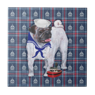 Pug Sailor Tile