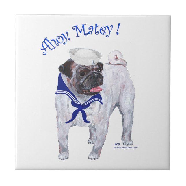 Pug Sailor Tile (Front)