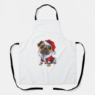 Pug Santa Costume Christmas Pajama Cute Dog Puppy  Apron