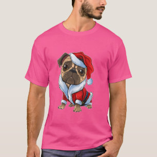 Pug Santa Costume Christmas Pajama Cute Dog Puppy T-Shirt
