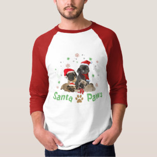pug Santa Paws T-Shirt
