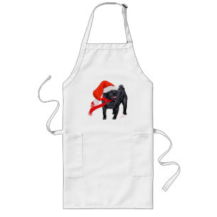 Pug Santa's Helper Long Apron