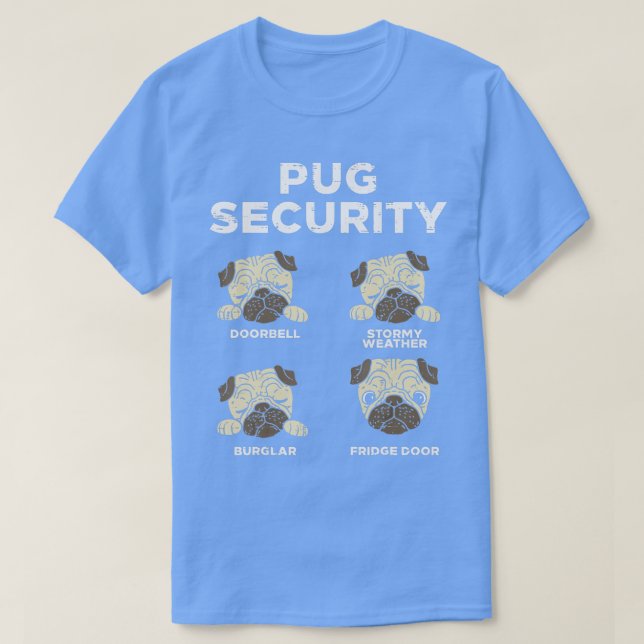 Pug Security Funny Animal Pet Dog Lover Owner Men  T-Shirt (Design Front)