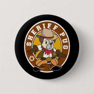 Pug Sheriff BUtton