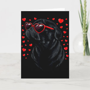 Pug Shirt Pug Lover Pug Mom Dad Valentine Black Pu Card
