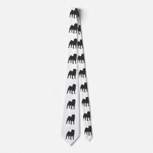 Pug silhouette - Choose background colour Tie
